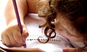 Girl writing